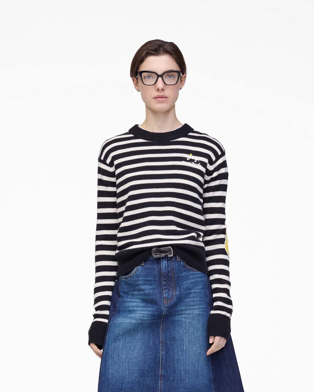 Marc Jacobs Online - Joy Striped Crewneck Black/White
