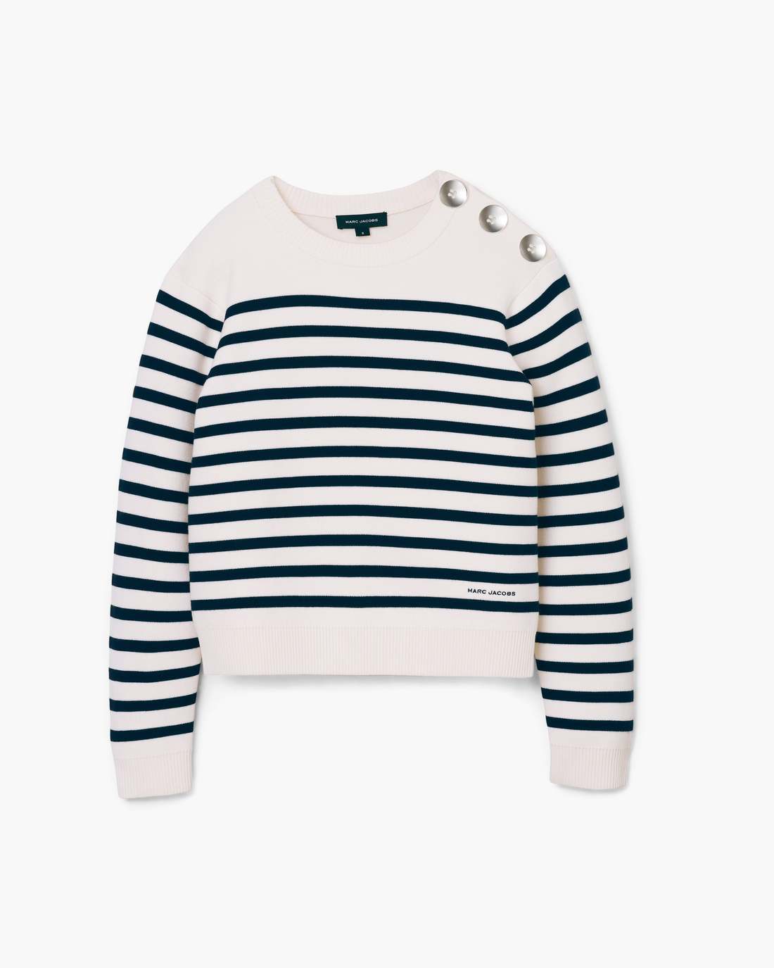 Marc Jacobs Online - Breton Stripe Crewneck White/Navy