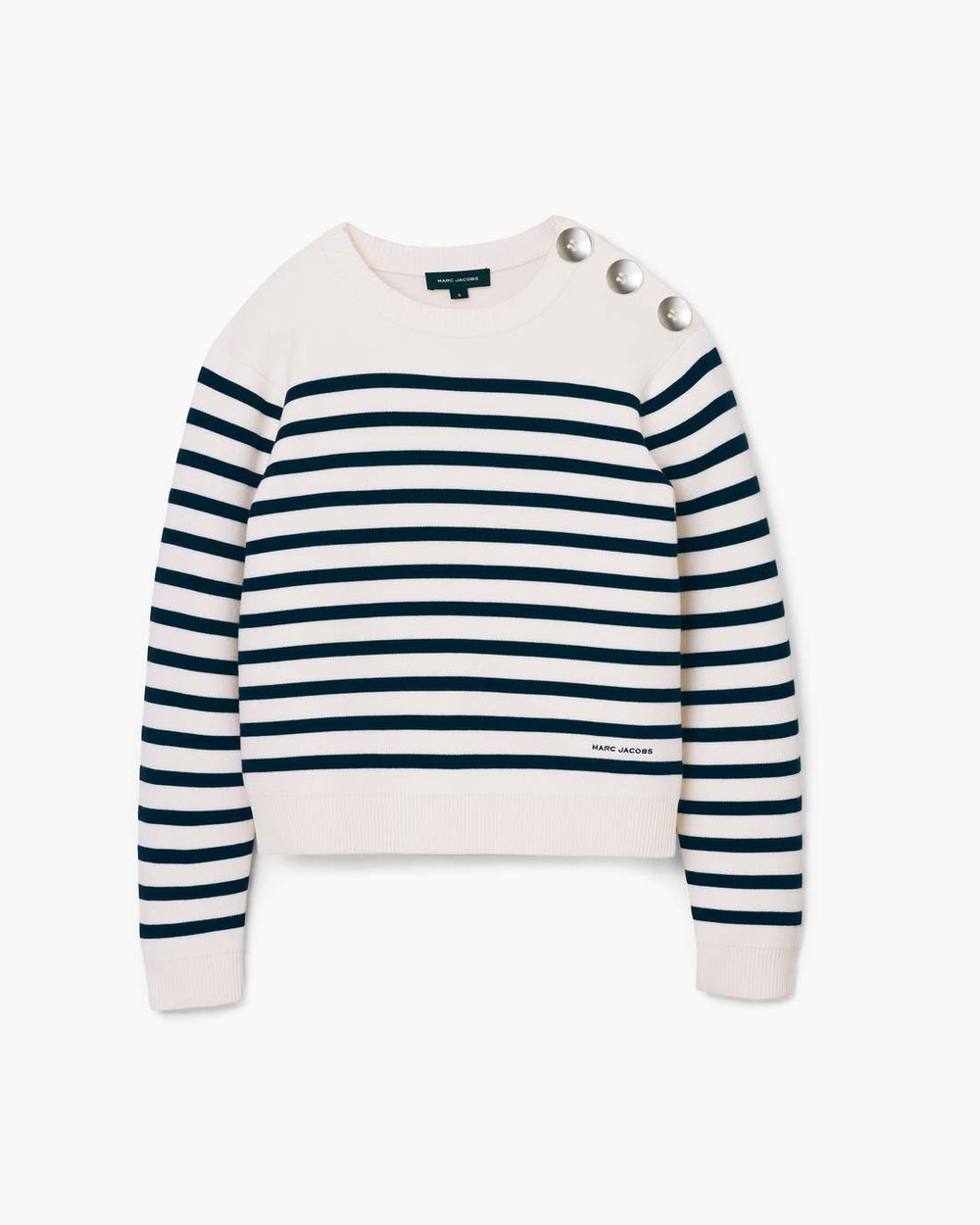 Marc Jacobs Online - Breton Stripe Crewneck White/Navy