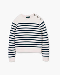 Marc Jacobs Online - Breton Stripe Crewneck White/Navy