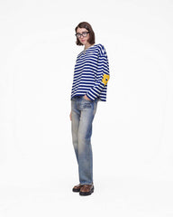 Marc Jacobs Sale - Daisy Striped Longsleeve Pansy/White