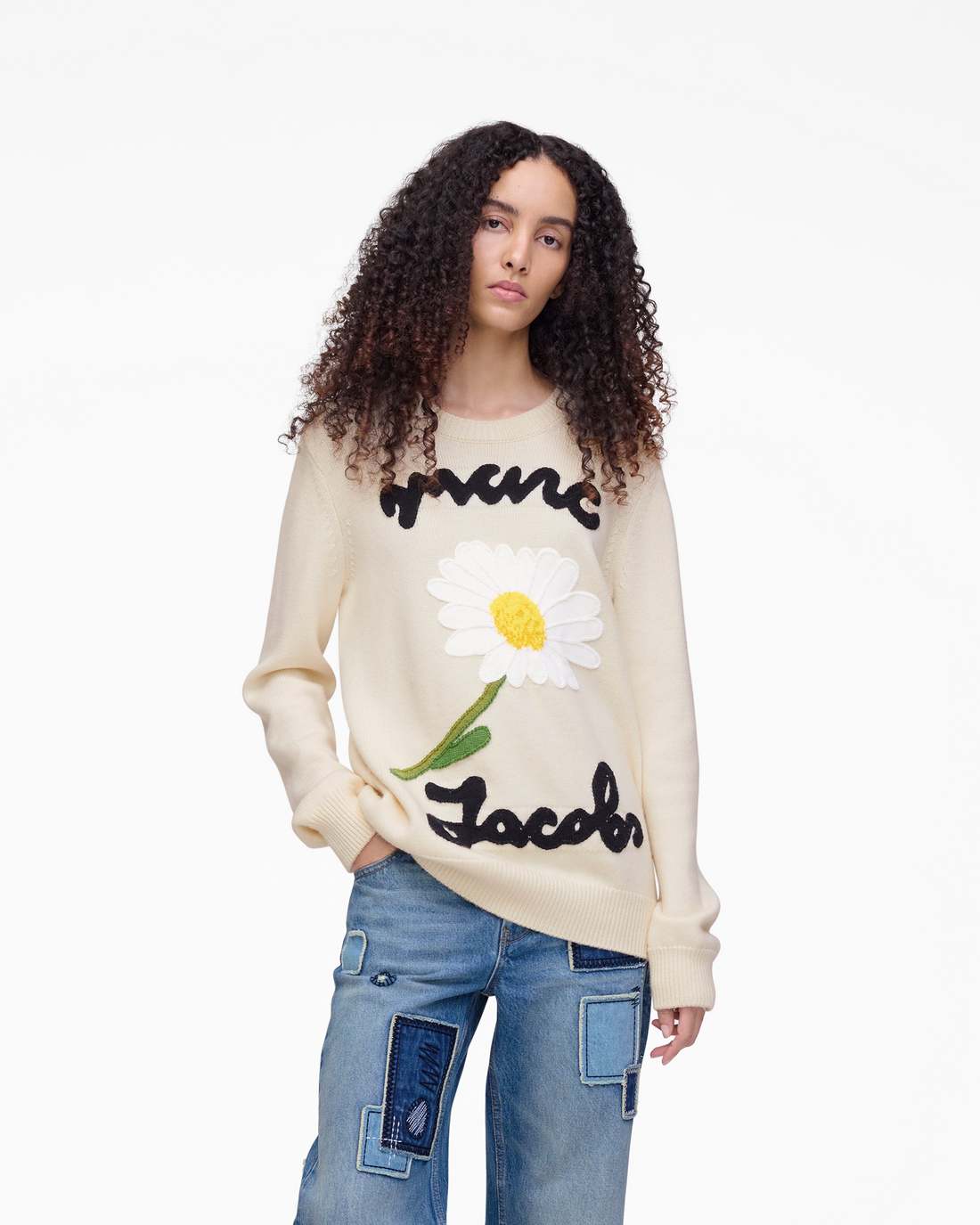 Marc Jacobs For Sale - Marc Is Joy Jacquard Crewneck Ivory