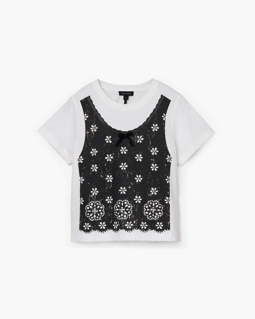 Marc Jacobs US - Trompe L'Oeil Eyelet Slim Tee White Multi