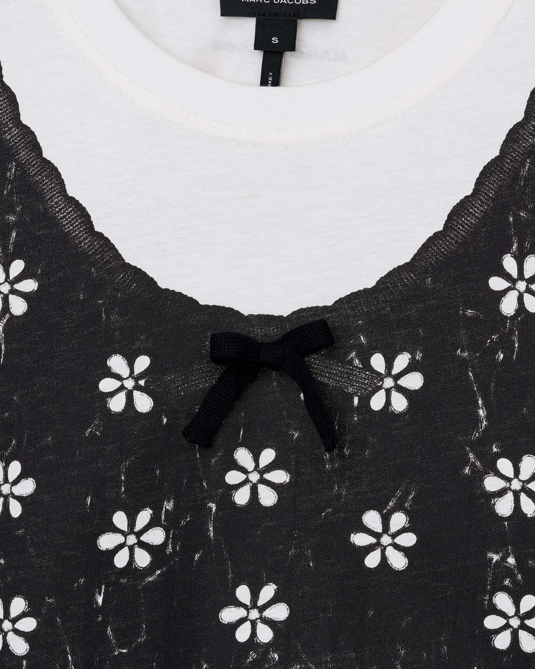 Marc Jacobs US - Trompe L'Oeil Eyelet Slim Tee White Multi
