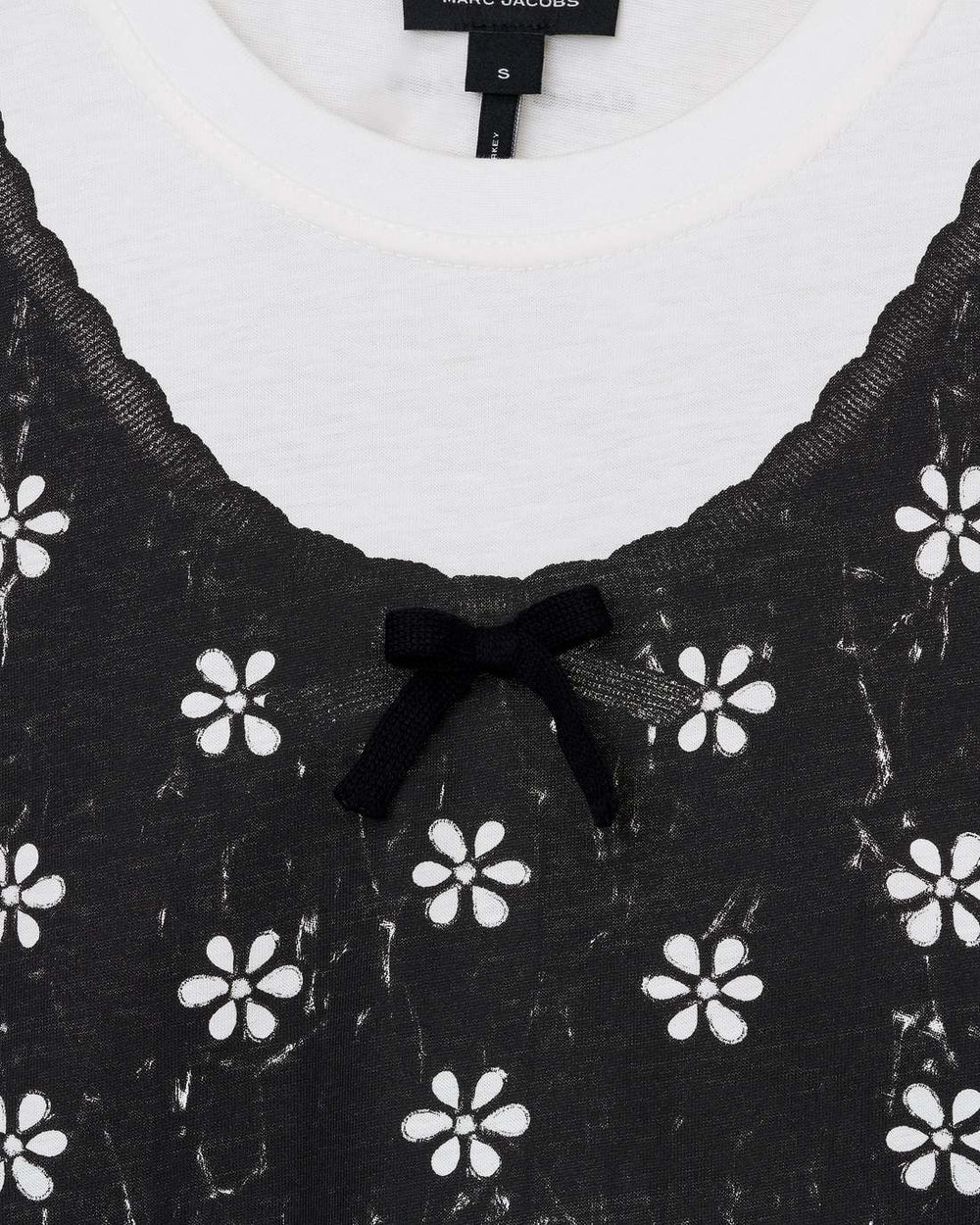 Marc Jacobs US - Trompe L'Oeil Eyelet Slim Tee White Multi