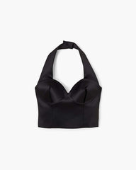 Marc Jacobs New - Sculpted Satin Halter Top Black