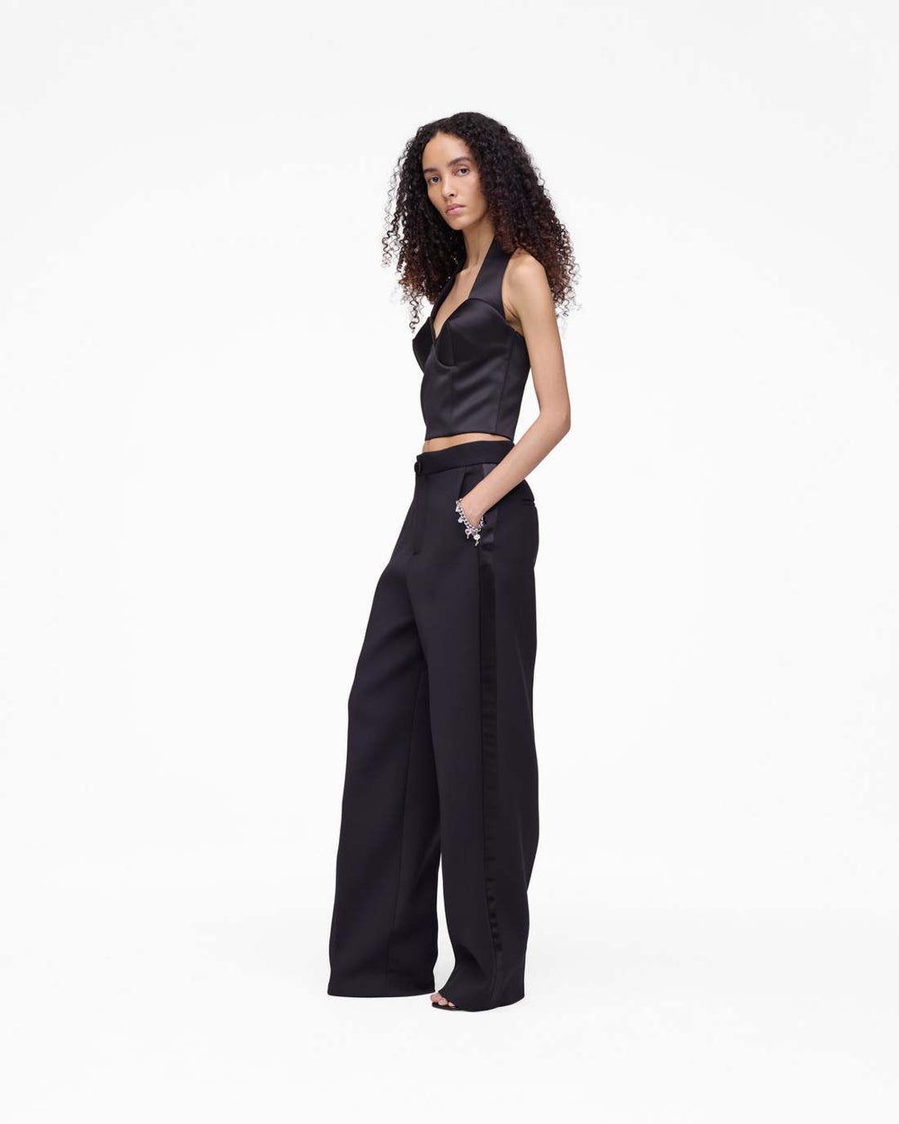 Marc Jacobs New - Sculpted Satin Halter Top Black