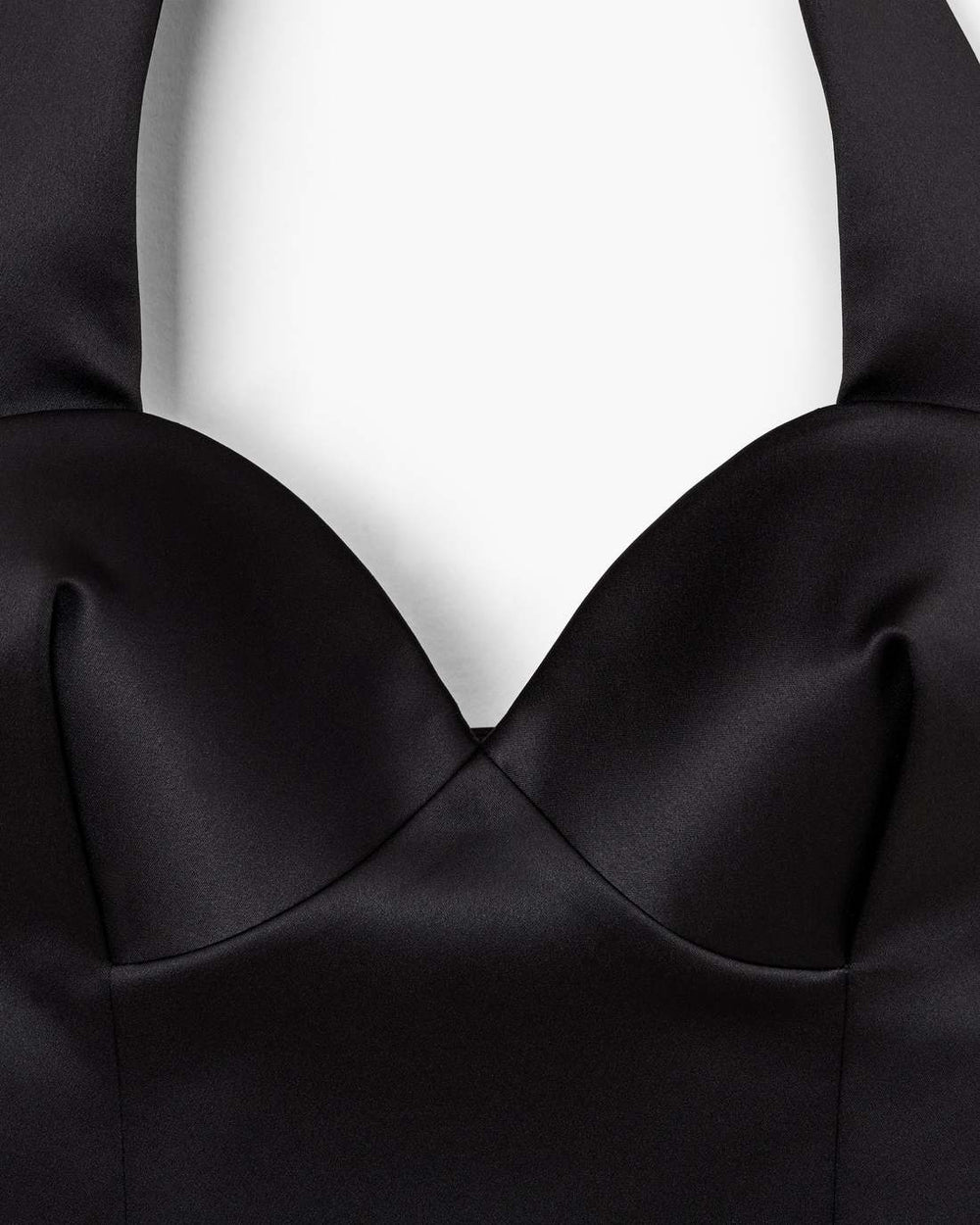 Marc Jacobs New - Sculpted Satin Halter Top Black