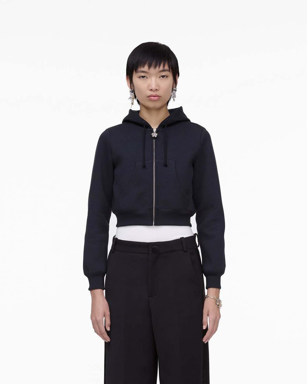 Marc Jacobs Online - Charm Cropped Hoodie Black