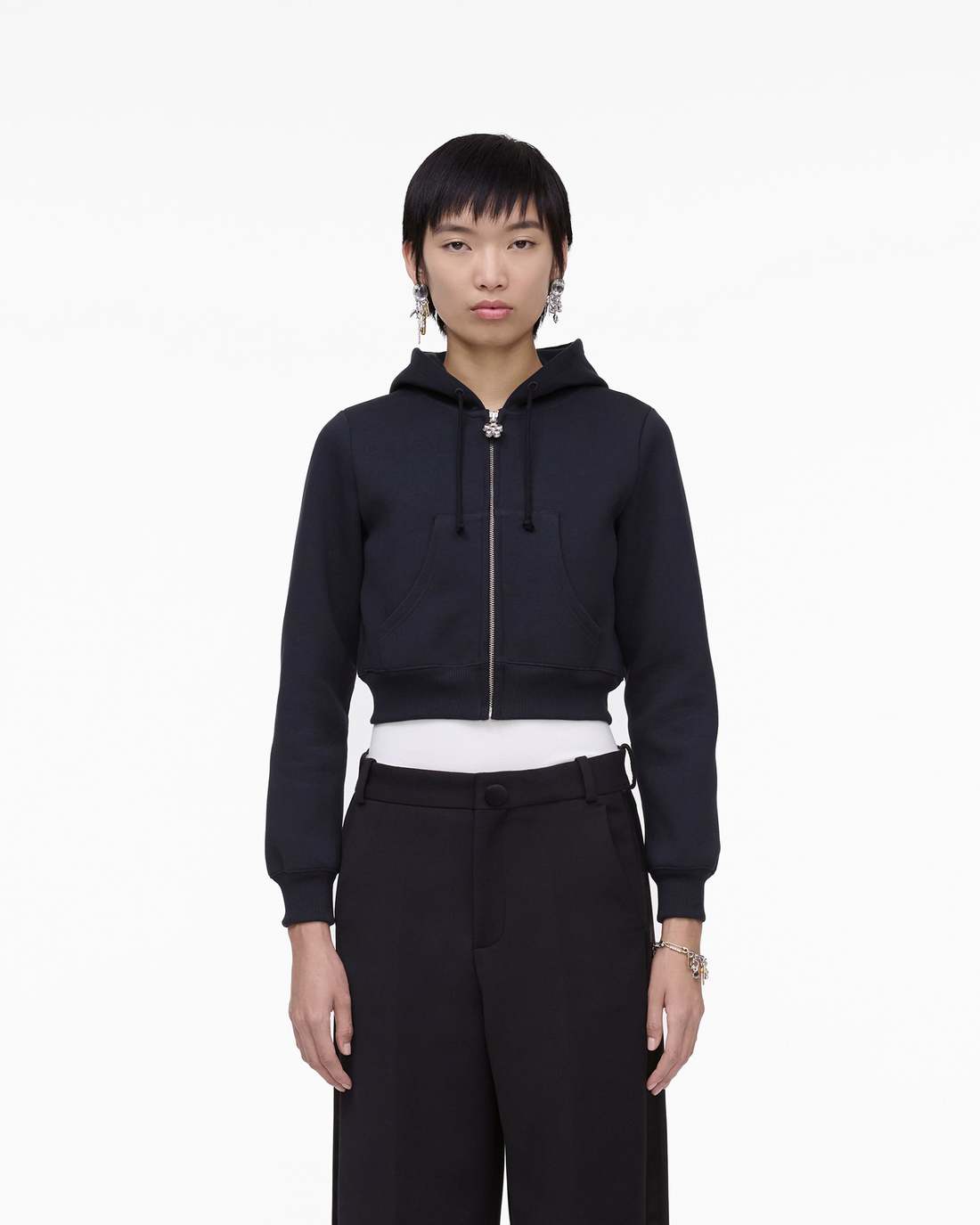 Marc Jacobs Online - Charm Cropped Hoodie Black