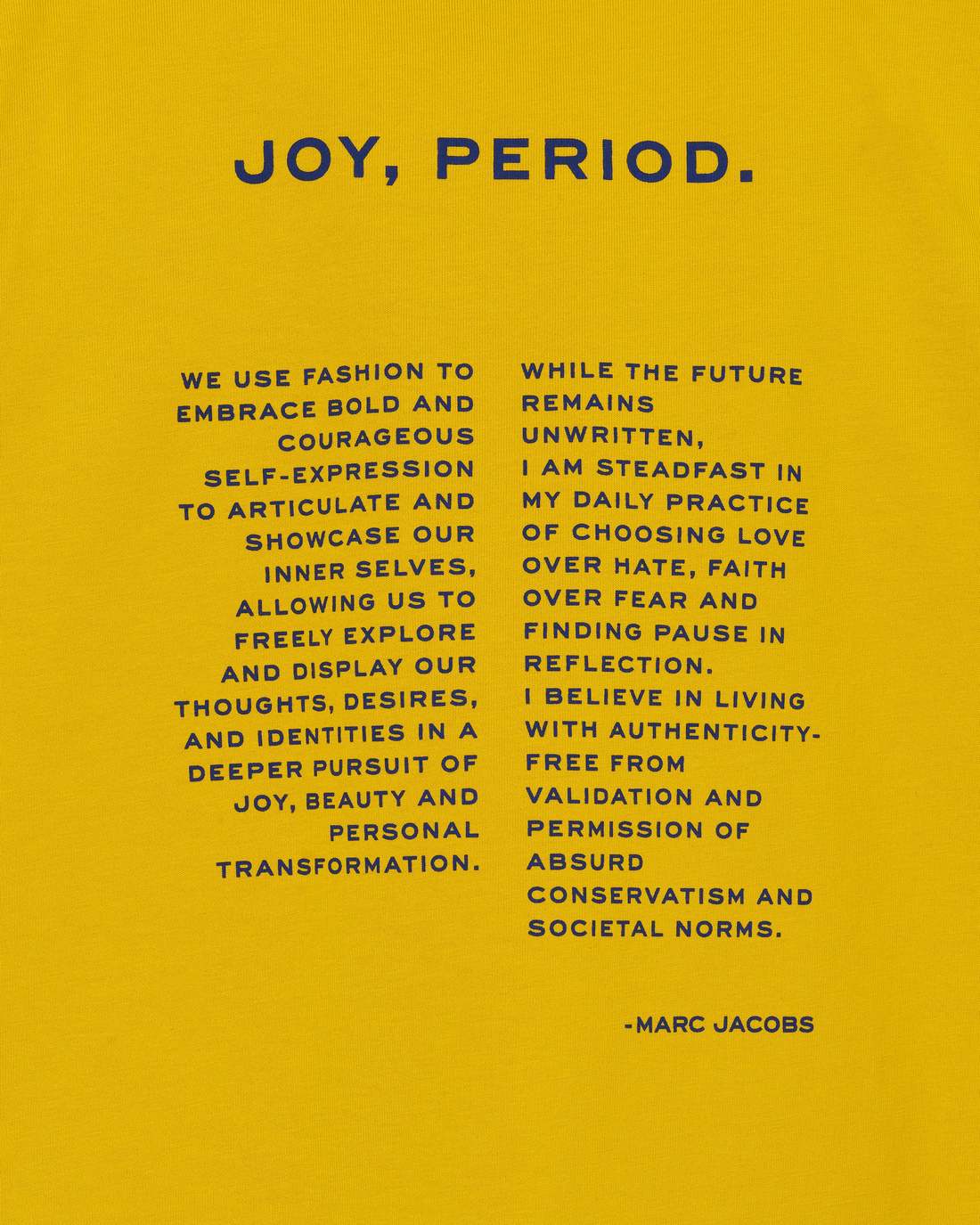 Marc Jacobs Online - Joy. Slim Tee Joy Yellow