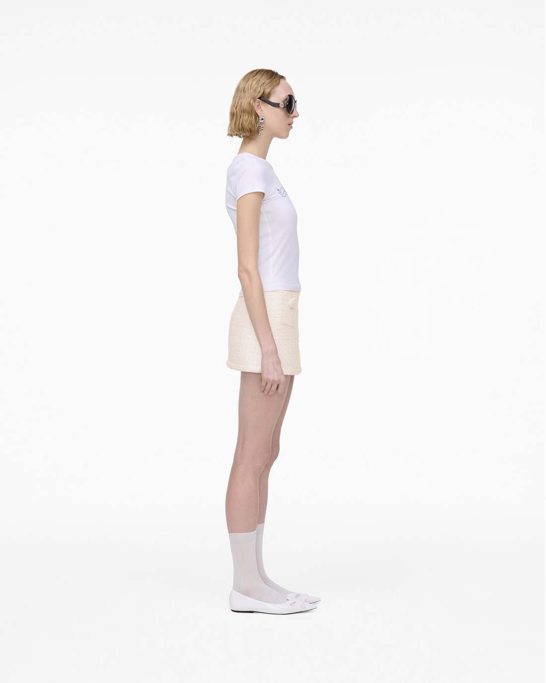Marc Jacobs Sale - Charm Logo Shrunken Tee White