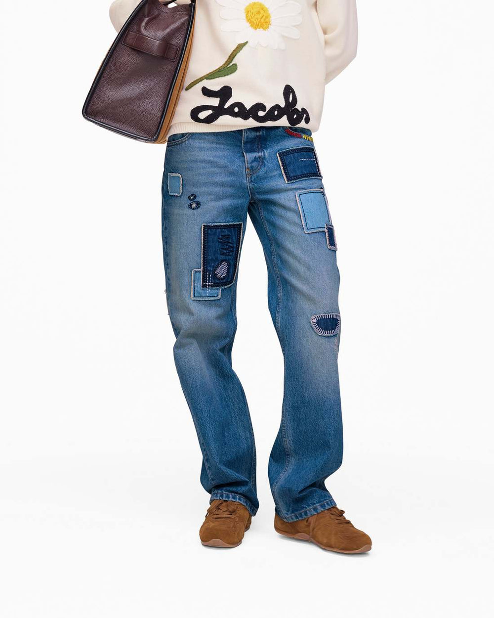 Marc Jacobs Sale - Patchwork Straight Jean Bright Indigo