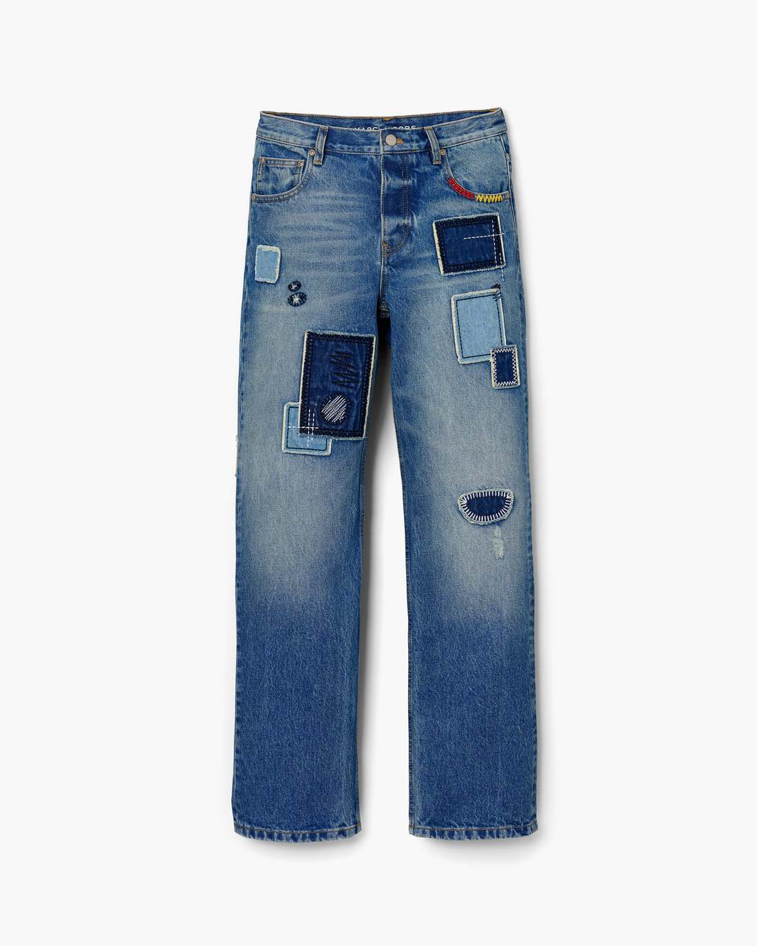 Marc Jacobs Sale - Patchwork Straight Jean Bright Indigo