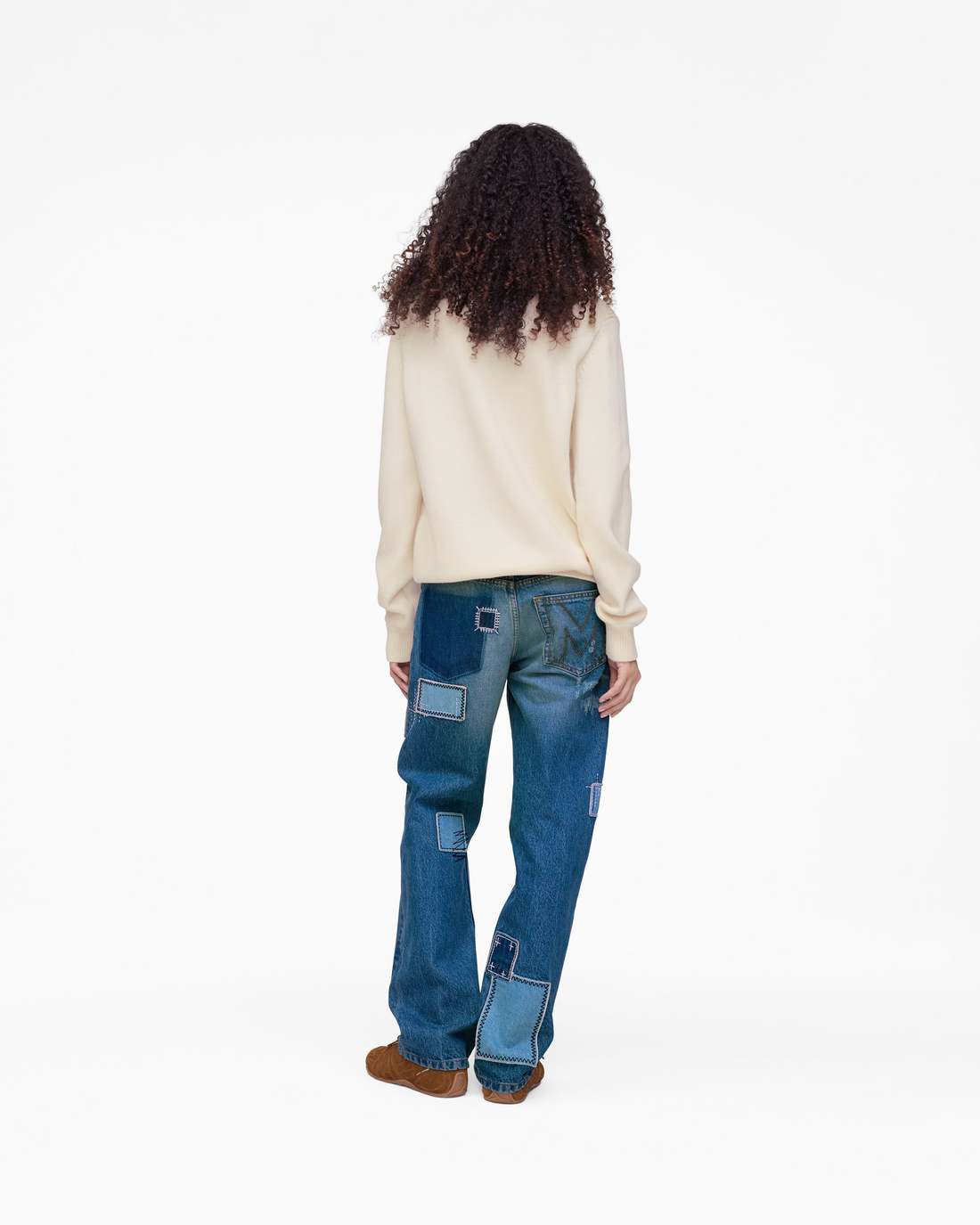 Marc Jacobs Sale - Patchwork Straight Jean Bright Indigo