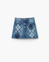 Marc Jacobs US - Argyle Patchwork Mini Skirt Bright Indigo