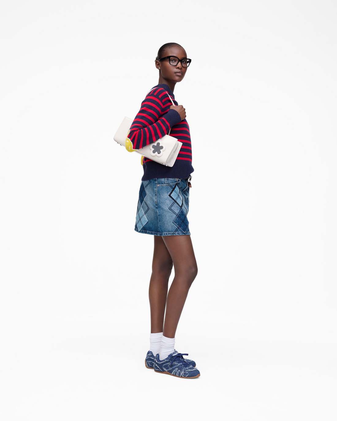 Marc Jacobs US - Argyle Patchwork Mini Skirt Bright Indigo