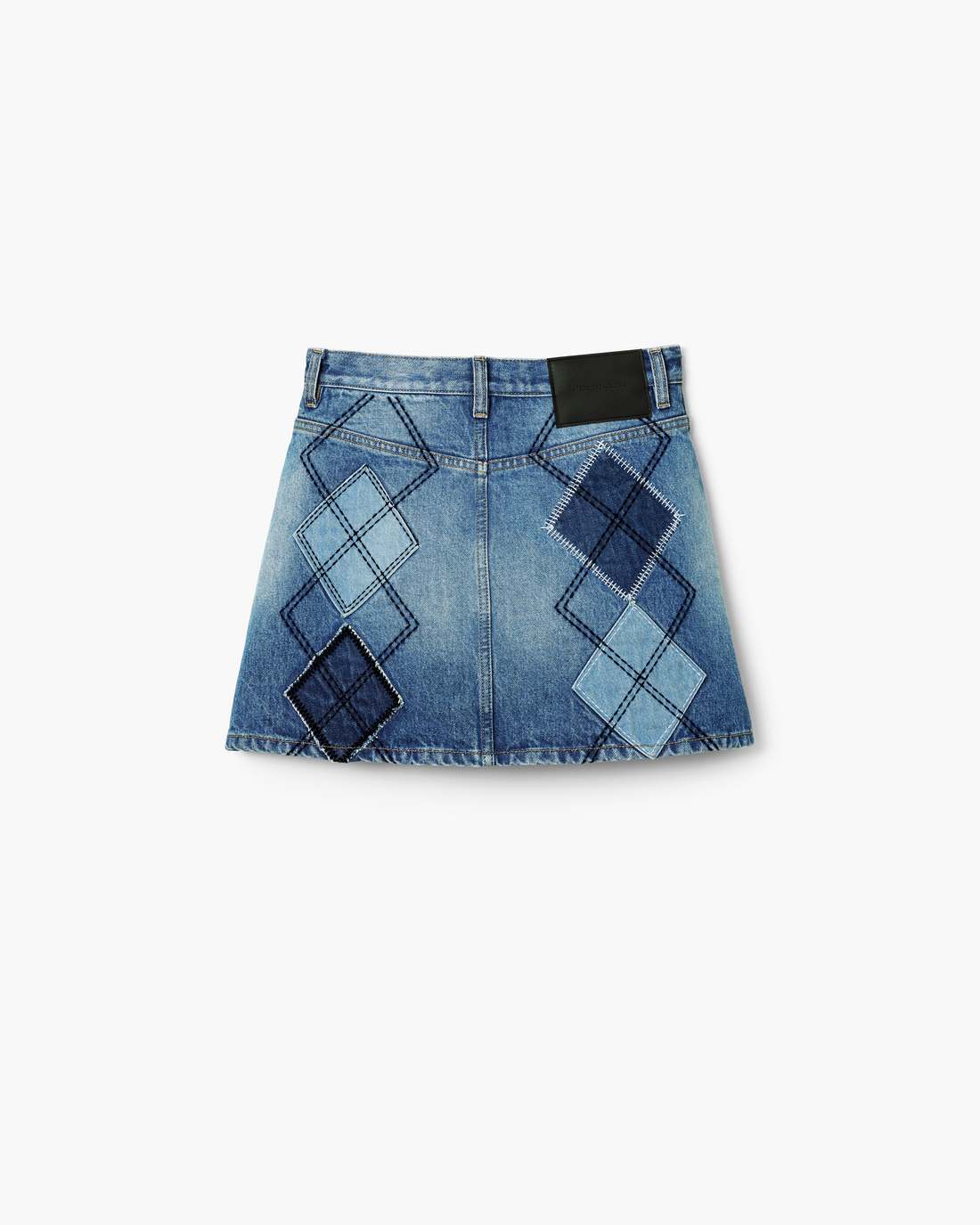 Marc Jacobs US - Argyle Patchwork Mini Skirt Bright Indigo
