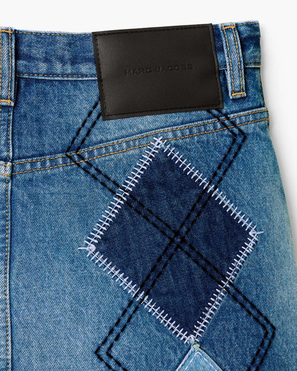 Marc Jacobs US - Argyle Patchwork Mini Skirt Bright Indigo