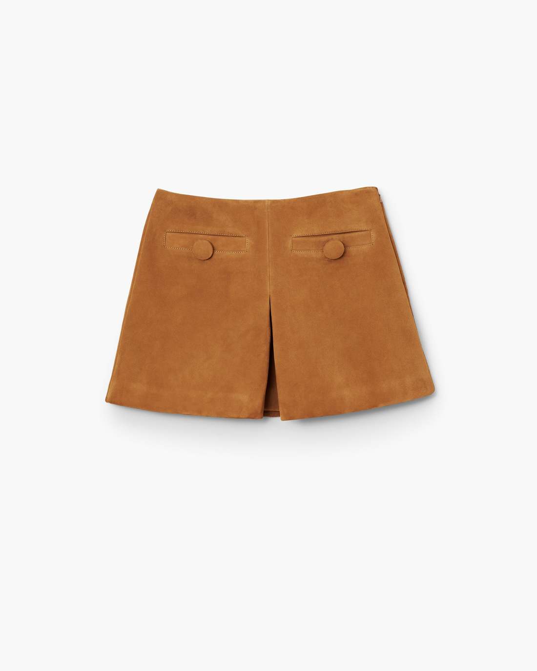 Marc Jacobs New - Suede Box Pleat Mini Skirt Copper
