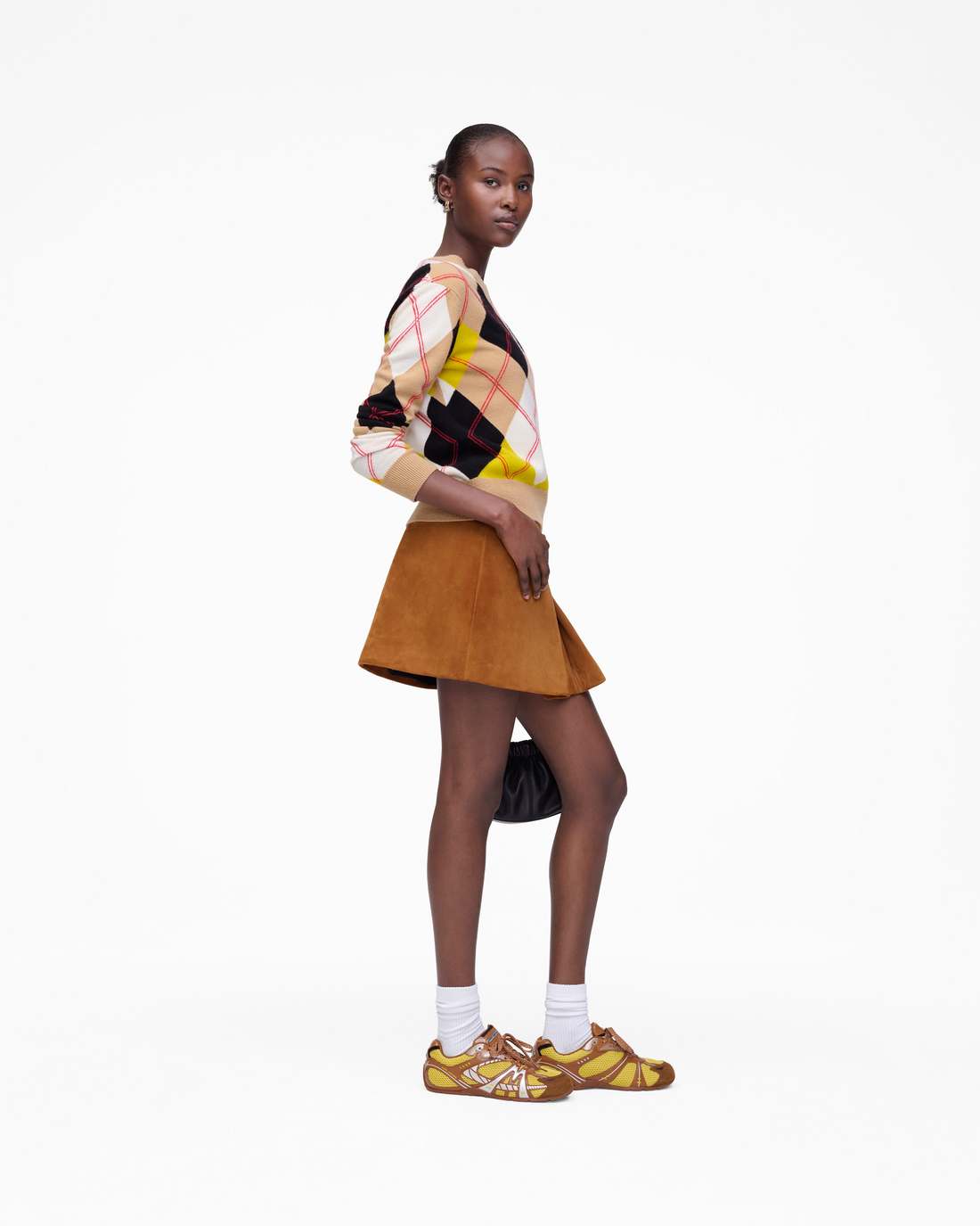 Marc Jacobs New - Suede Box Pleat Mini Skirt Copper
