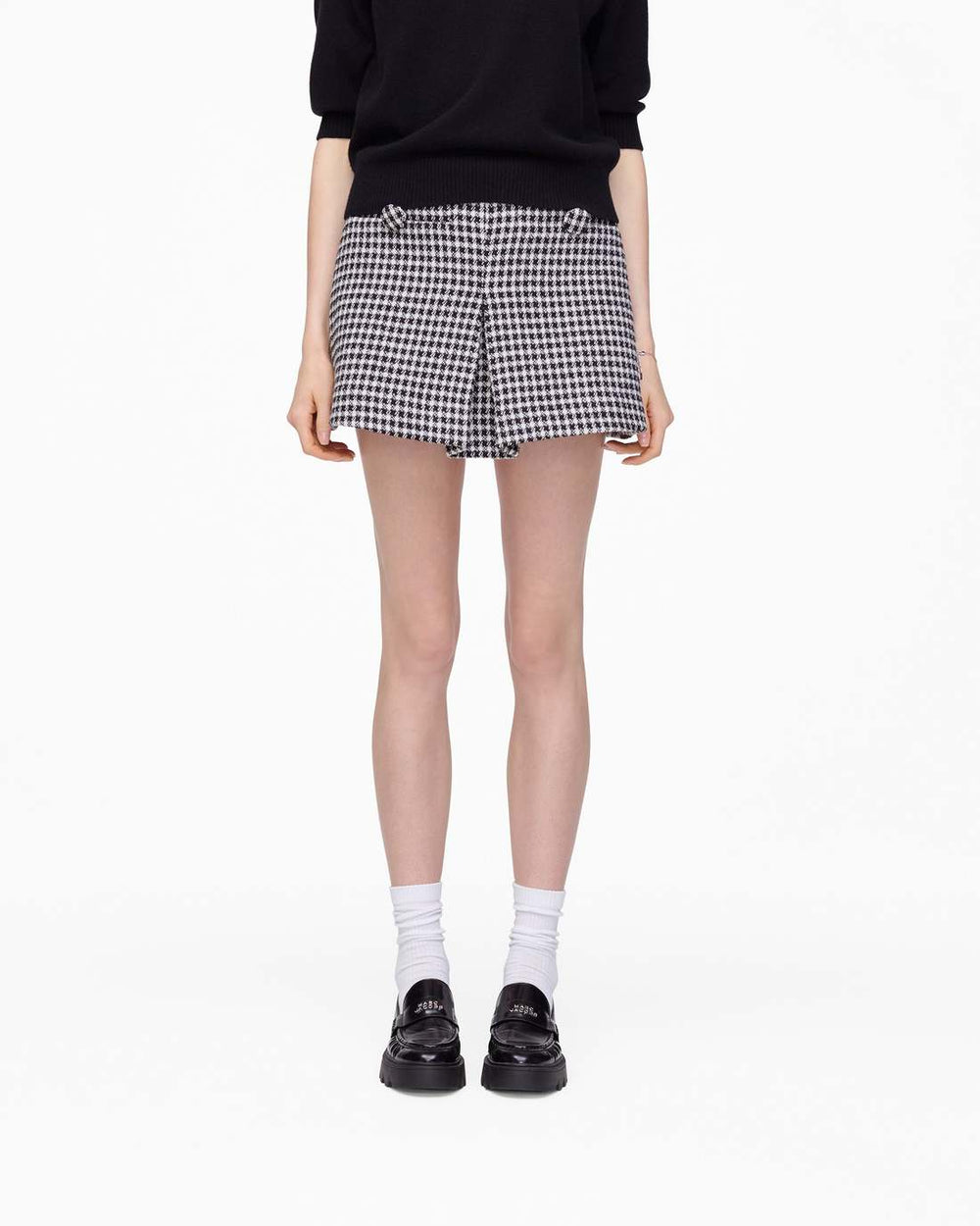 Marc Jacobs Online - Gingham Tweed Mini Skirt Black Multi