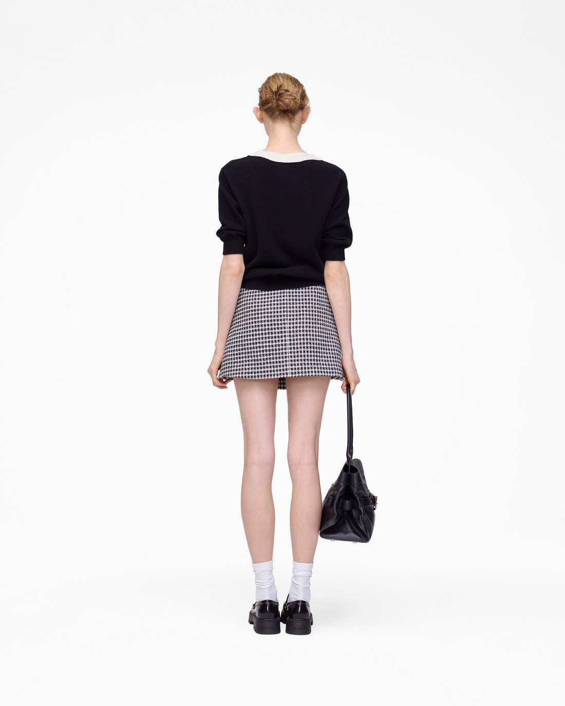 Marc Jacobs Online - Gingham Tweed Mini Skirt Black Multi