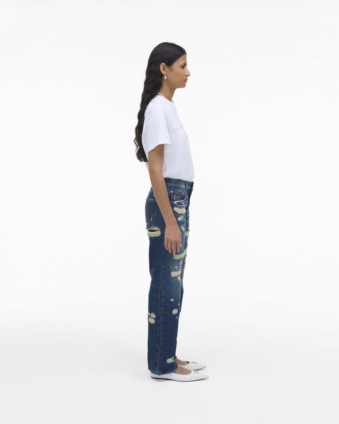 Marc Jacobs For Sale - The Rip And Repair Straight Jean Punk Indigo