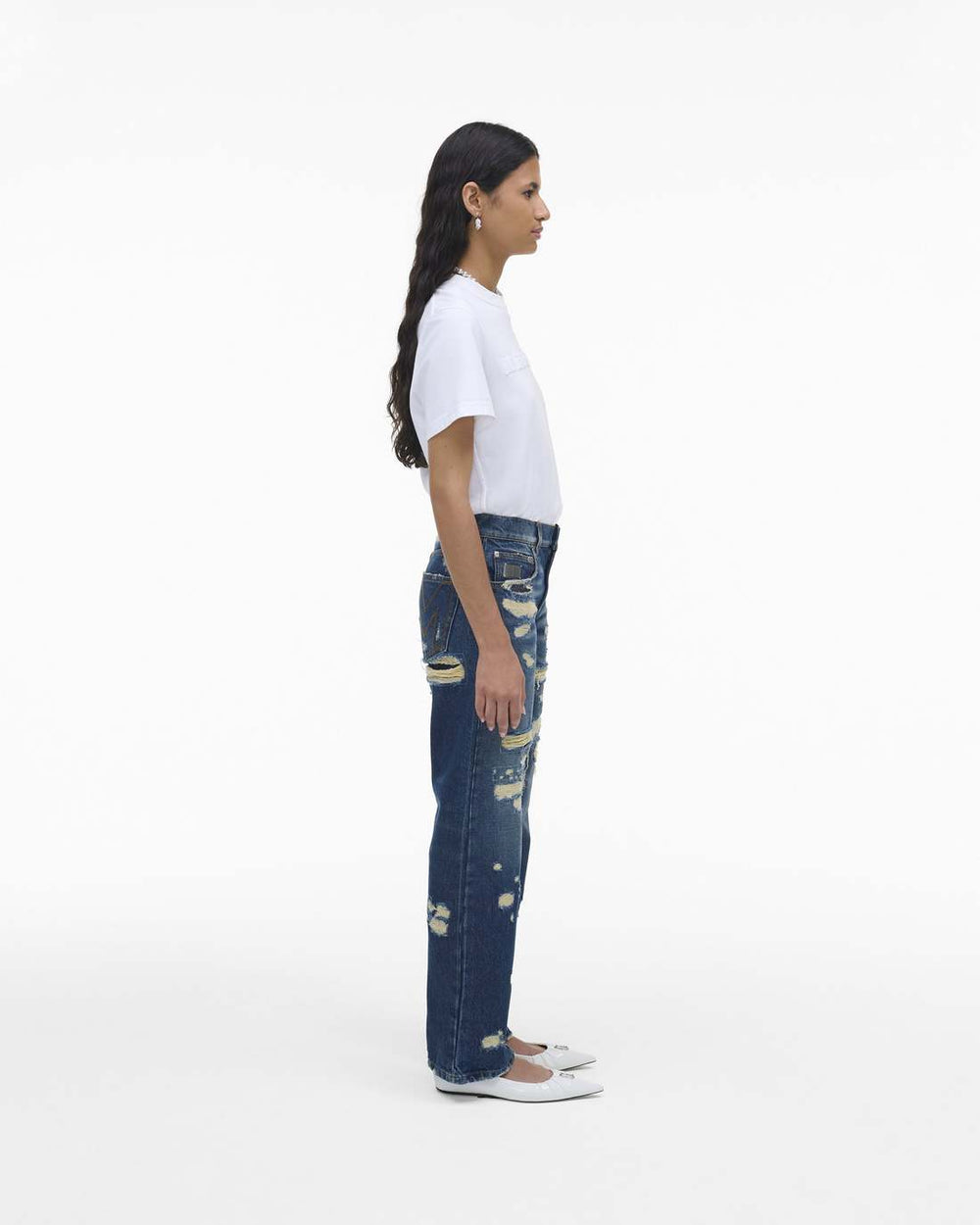 Marc Jacobs For Sale - The Rip And Repair Straight Jean Punk Indigo