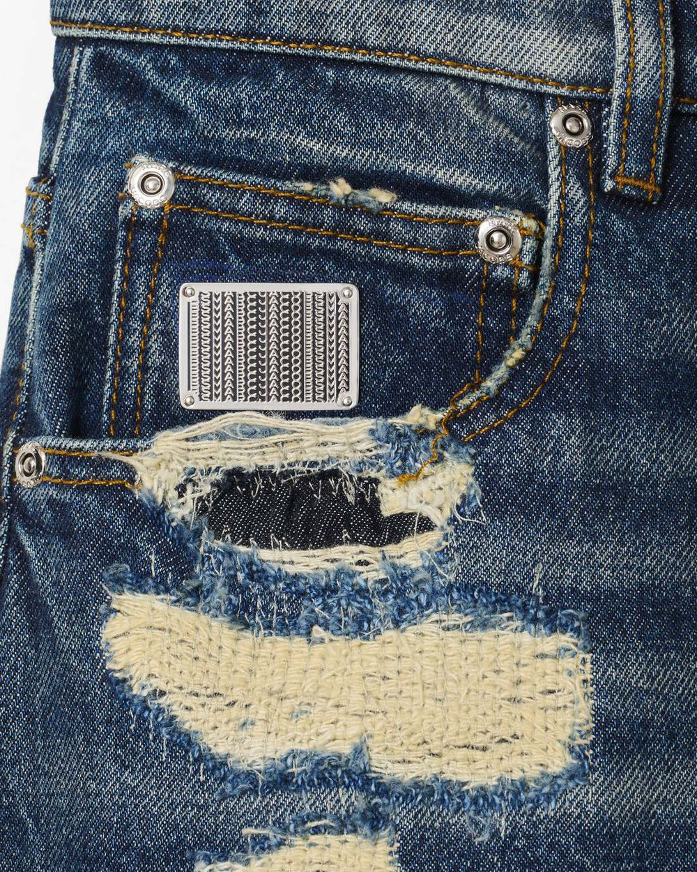 Marc Jacobs For Sale - The Rip And Repair Straight Jean Punk Indigo