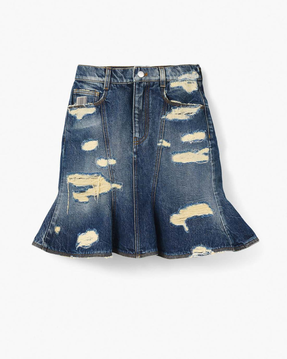 Marc Jacobs Online - The Rip And Repair Fluted Mini Skirt Punk Indigo
