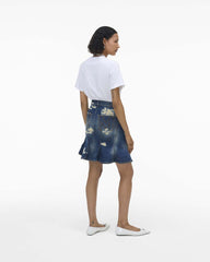 Marc Jacobs Online - The Rip And Repair Fluted Mini Skirt Punk Indigo