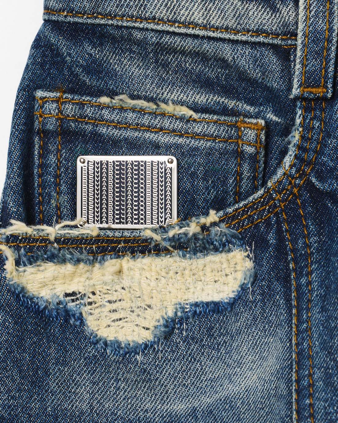 Marc Jacobs Online - The Rip And Repair Fluted Mini Skirt Punk Indigo
