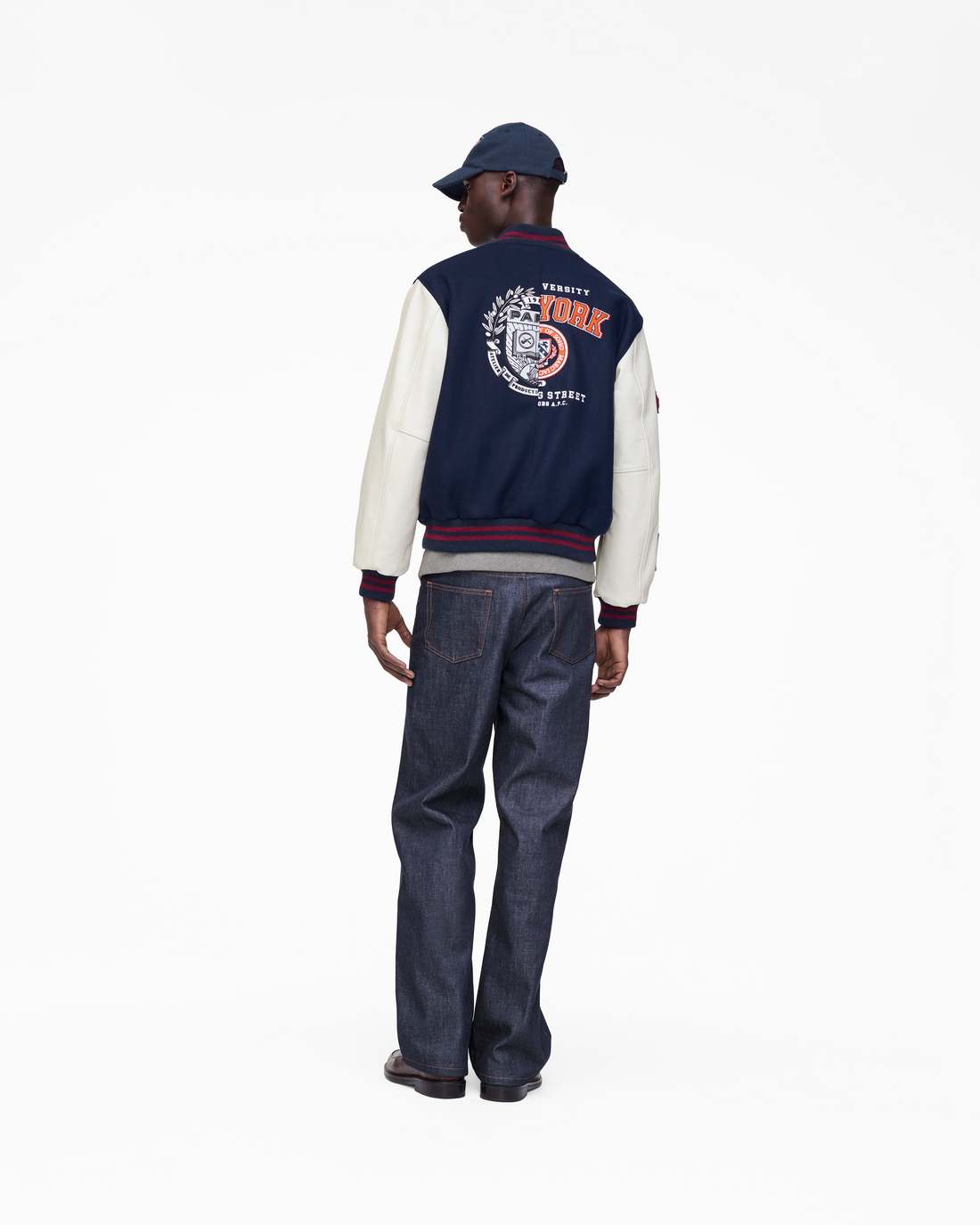 Marc Jacobs US - The A.P.C. X Marc Jacobs  Varsity Jacket Dark Navy/White