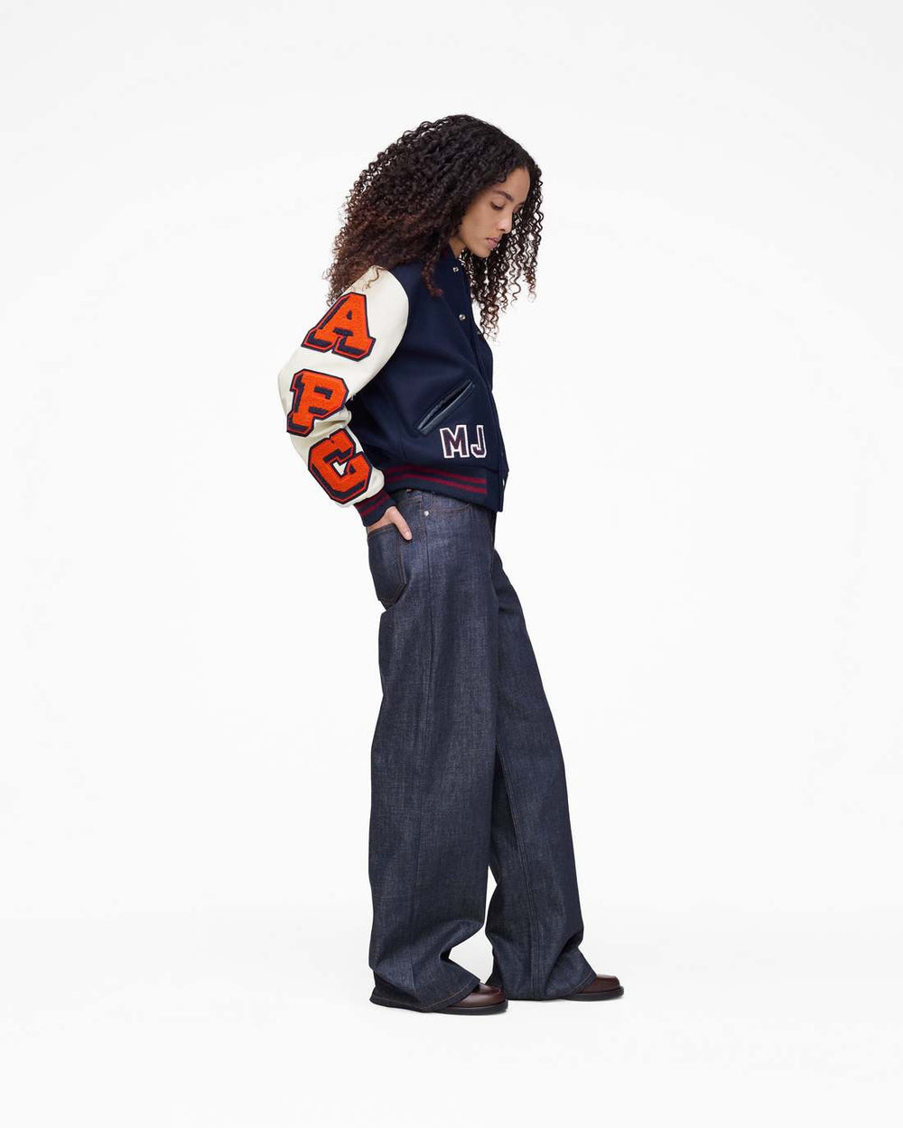 Marc Jacobs US - The A.P.C. X Marc Jacobs  Varsity Jacket Dark Navy/White