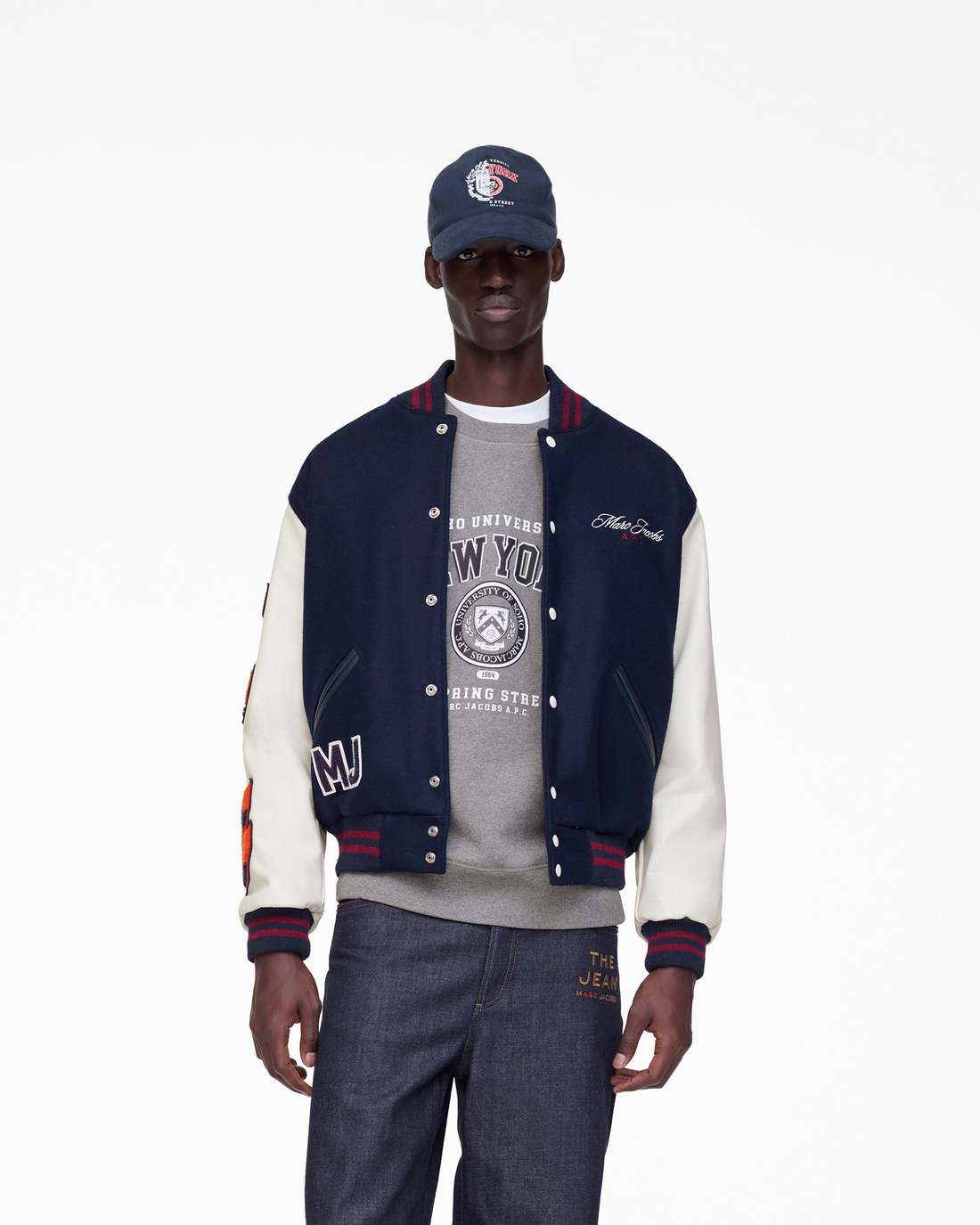 Marc Jacobs US - The A.P.C. X Marc Jacobs  Varsity Jacket Dark Navy/White