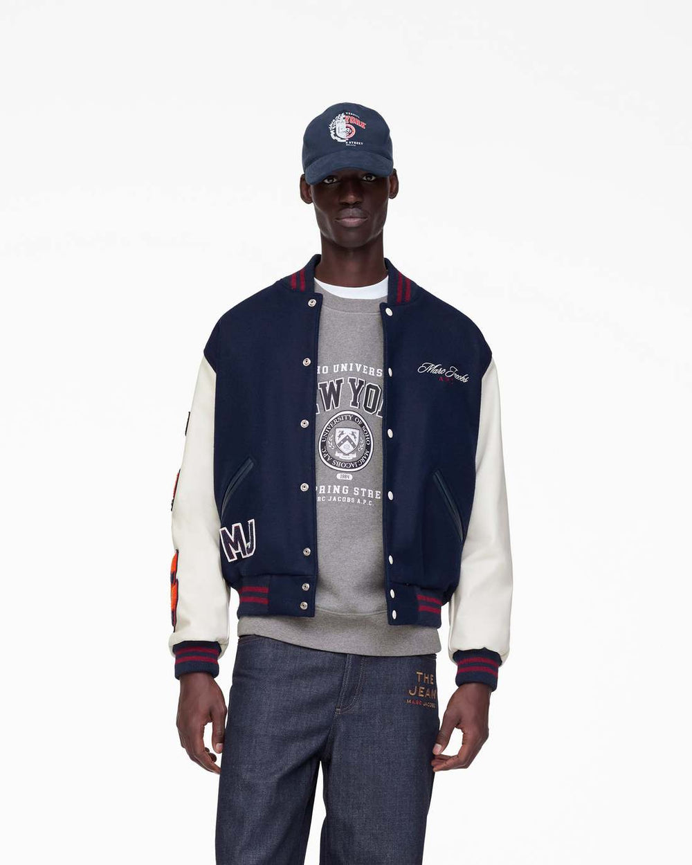 Marc Jacobs US - The A.P.C. X Marc Jacobs  Varsity Jacket Dark Navy/White
