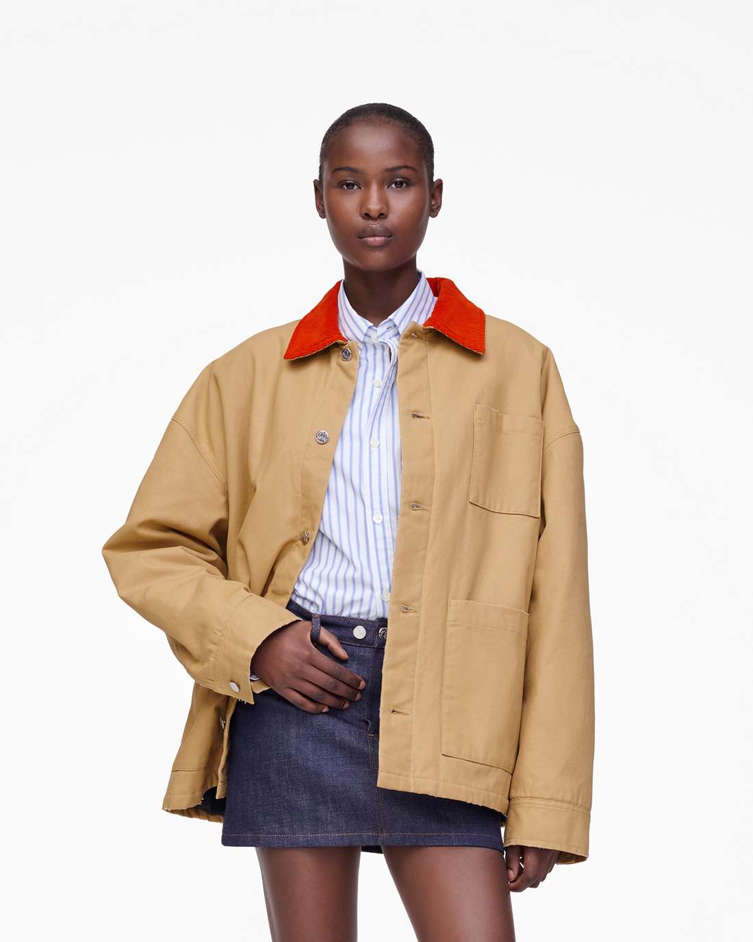 Marc Jacobs New - The A.P.C. X Marc Jacobs Stoned Canvas Unisex Jacket Camel