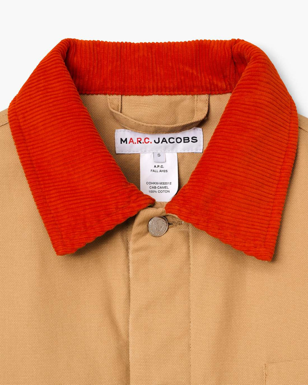 Marc Jacobs New - The A.P.C. X Marc Jacobs Stoned Canvas Unisex Jacket Camel