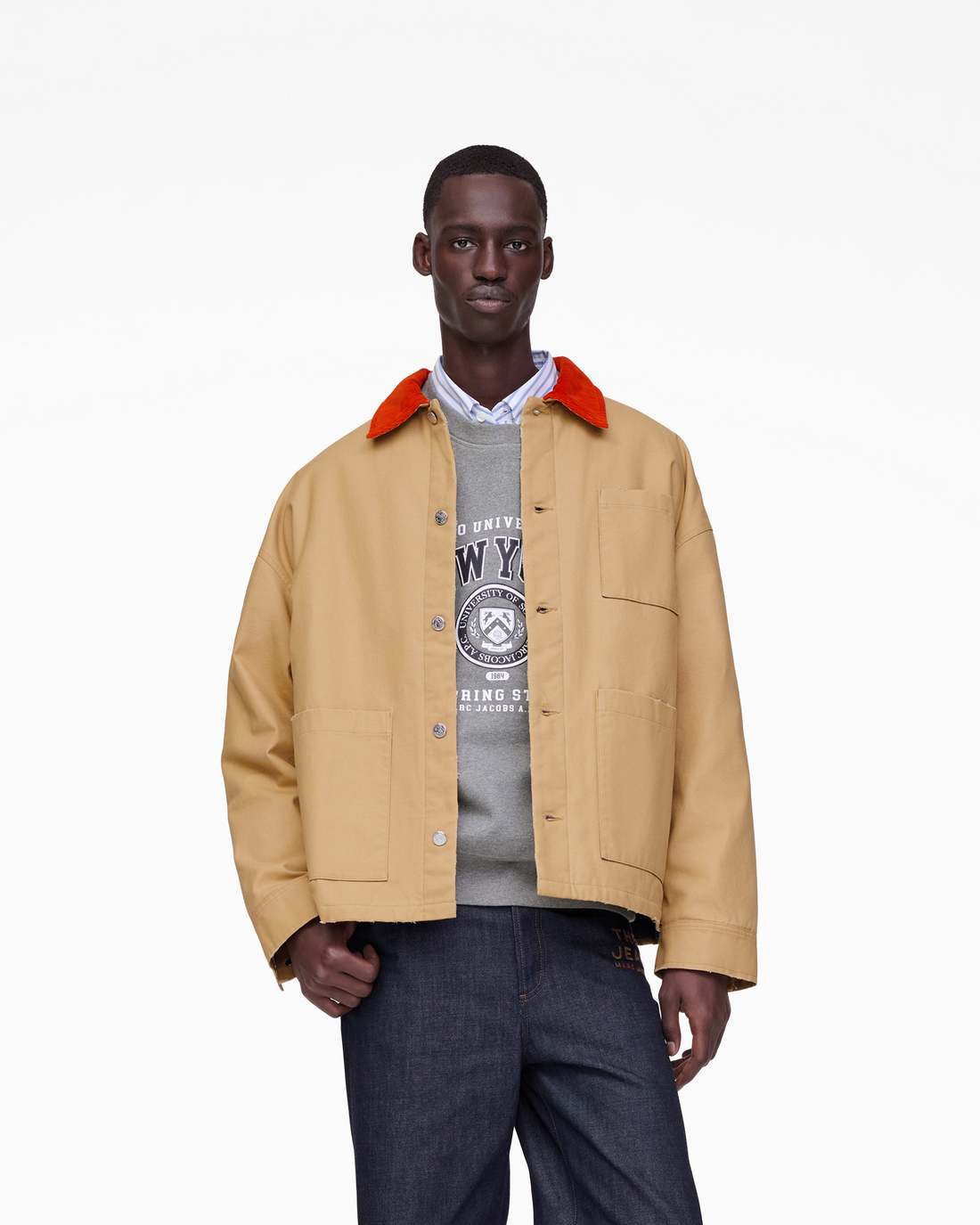 Marc Jacobs New - The A.P.C. X Marc Jacobs Stoned Canvas Unisex Jacket Camel