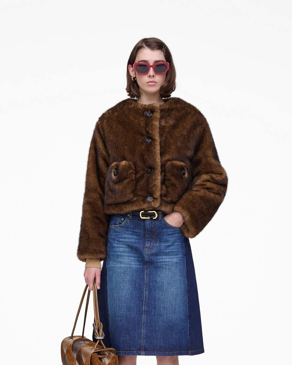 Marc Jacobs Outlet - Teddy Cropped Jacket Ebony