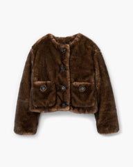 Marc Jacobs Outlet - Teddy Cropped Jacket Ebony