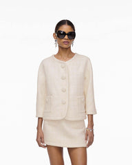 Marc Jacobs US - Tweed Backwards Lady Jacket Ivory
