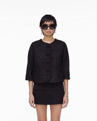 Marc Jacobs New - Tweed Backwards Lady Jacket Black