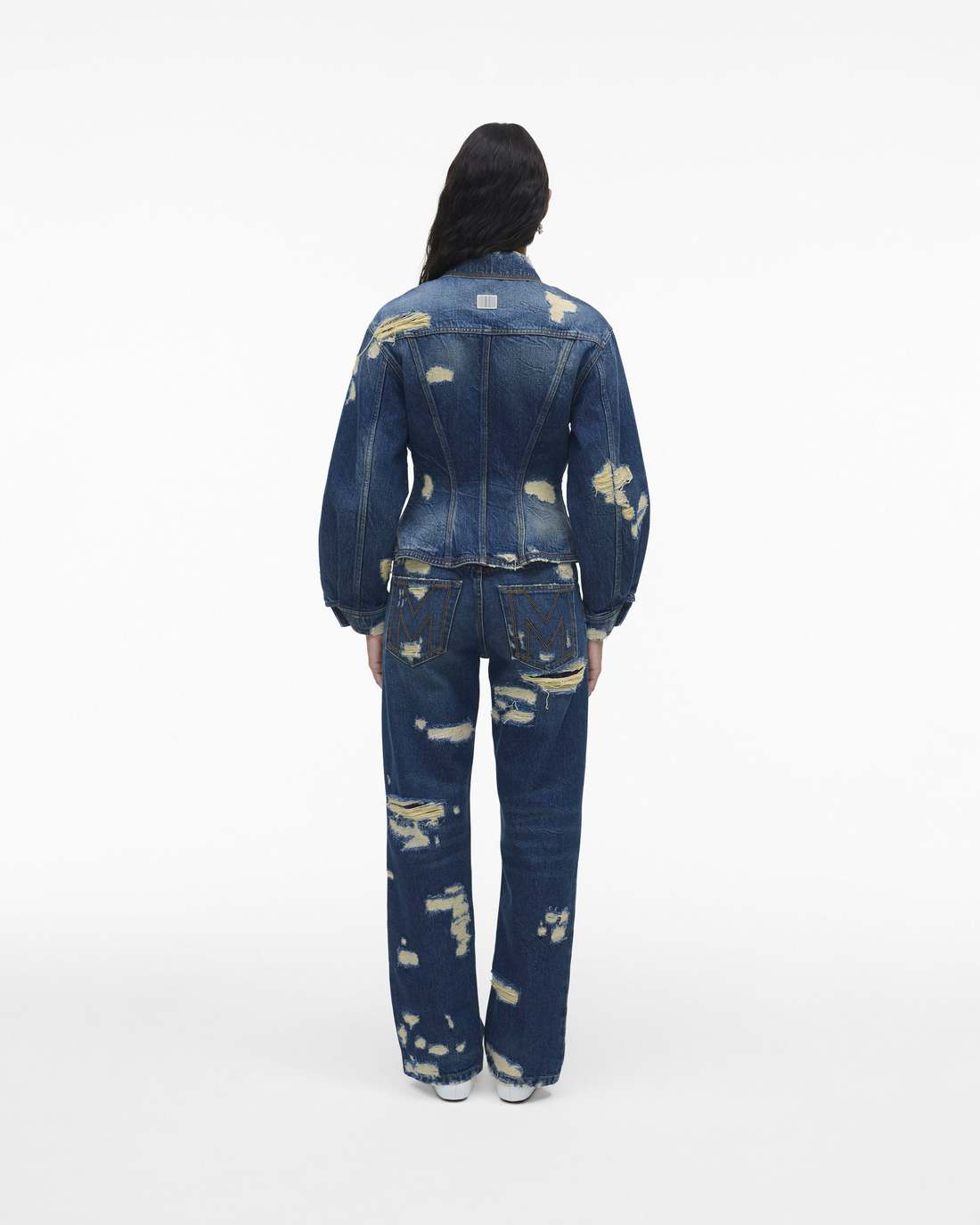 Marc Jacobs Online - The Rip And Repair Fluted Denim Jacket Punk Indigo