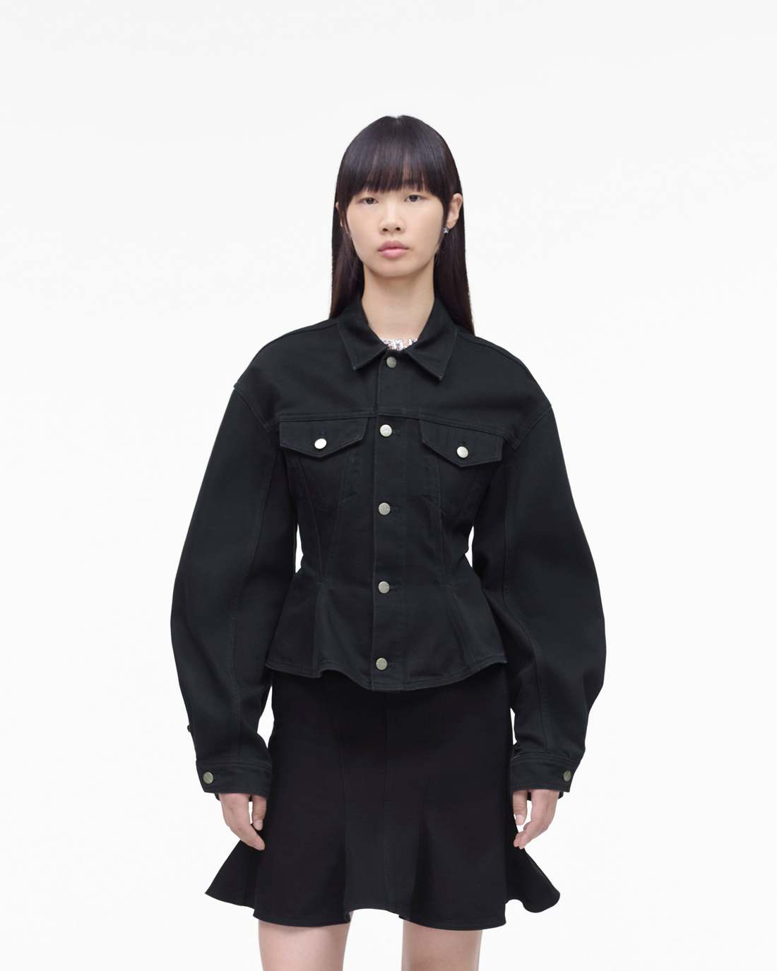 Marc Jacobs Sale - The Fluted Denim Jacket Black