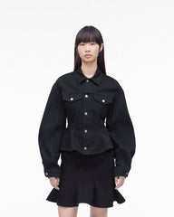Marc Jacobs Sale - The Fluted Denim Jacket Black