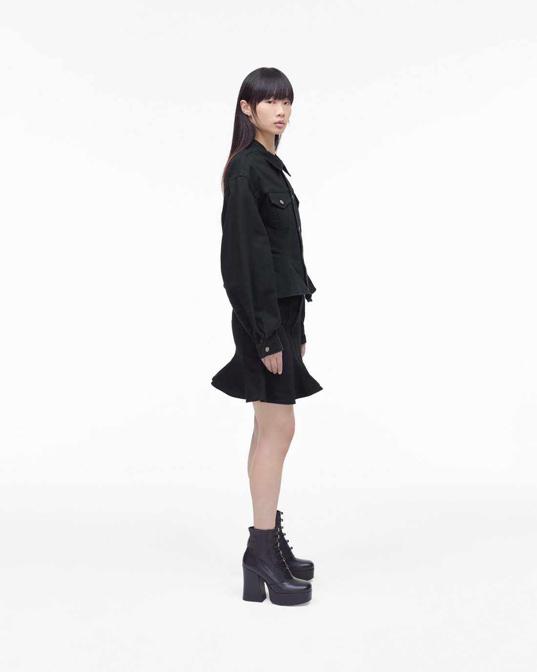 Marc Jacobs Sale - The Fluted Denim Jacket Black