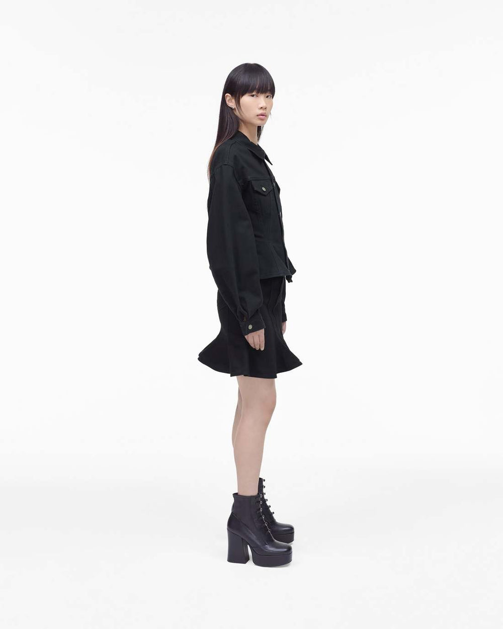 Marc Jacobs Sale - The Fluted Denim Jacket Black
