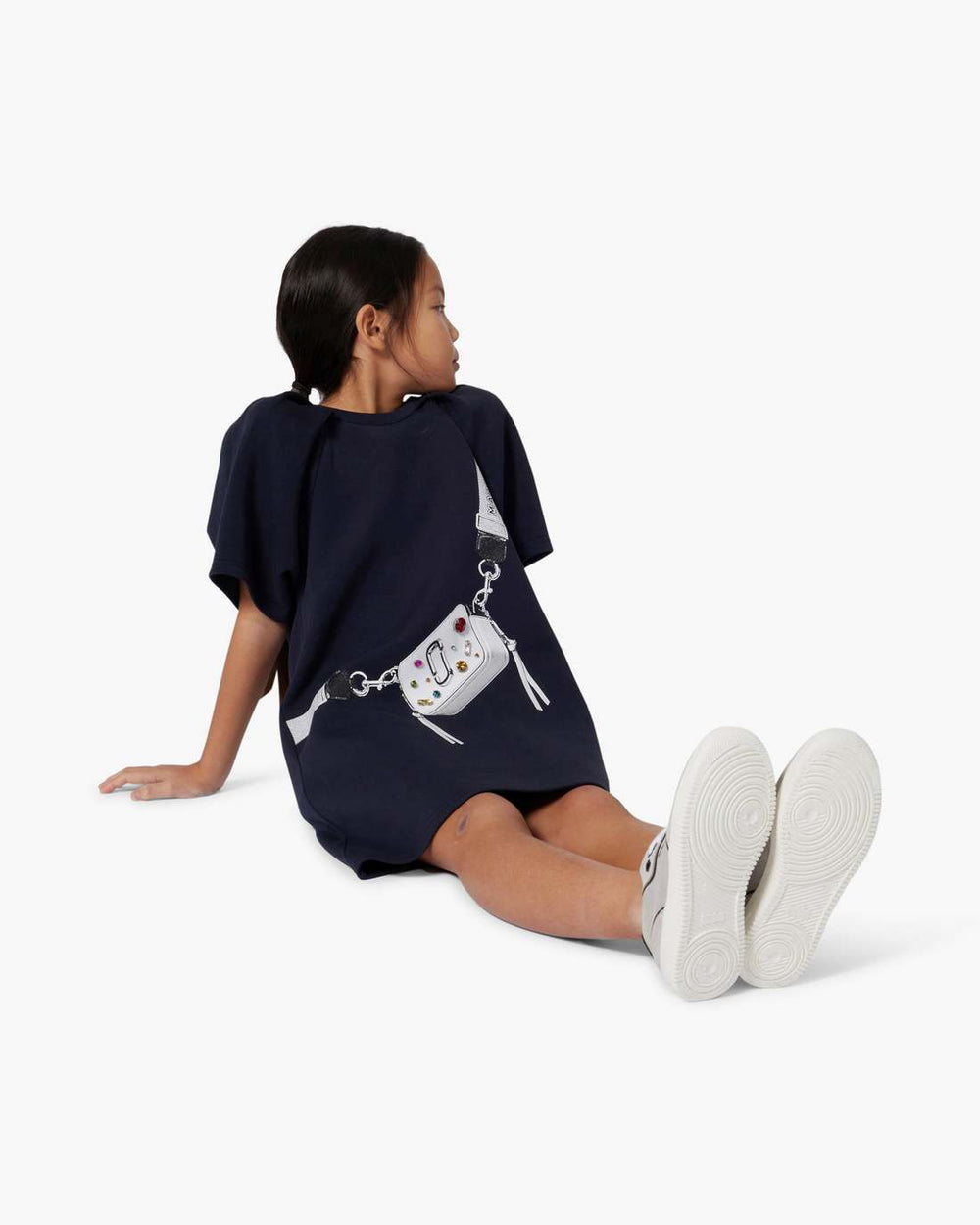 Marc Jacobs New - The Trompe Loeil Snapshot Dress Navy